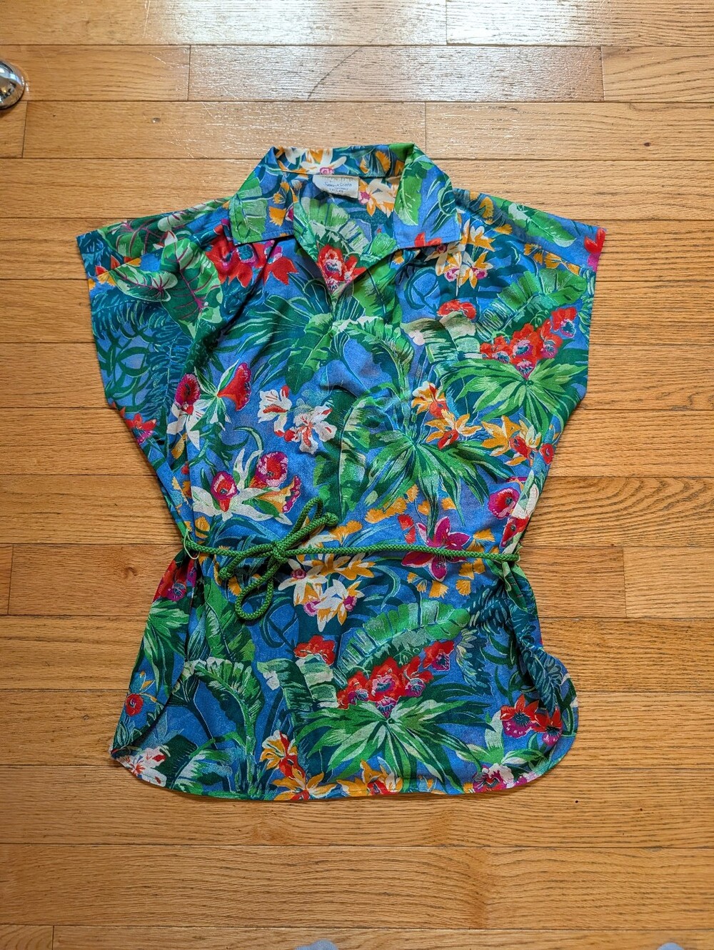 Vintage 80-90s Sunny South Fashions Tropical Floral Beach Cover-up Resort Wear
